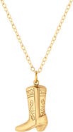Rejected Hearts Club Give Em The Boot Gold Charm Necklace