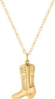Rejected Hearts Club Give Em The Boot Gold Charm Necklace