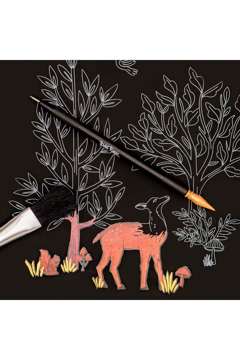 Scratch Art Paper Pad, Woodland, Alternate, color, Multicolored