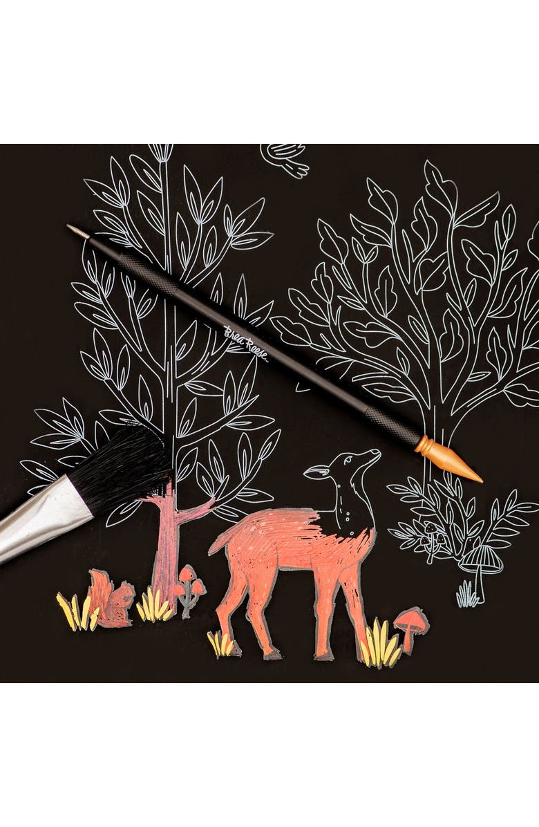 Brea Reese Scratch Art Paper Pad, Woodland, Alternate, color, Multicolored