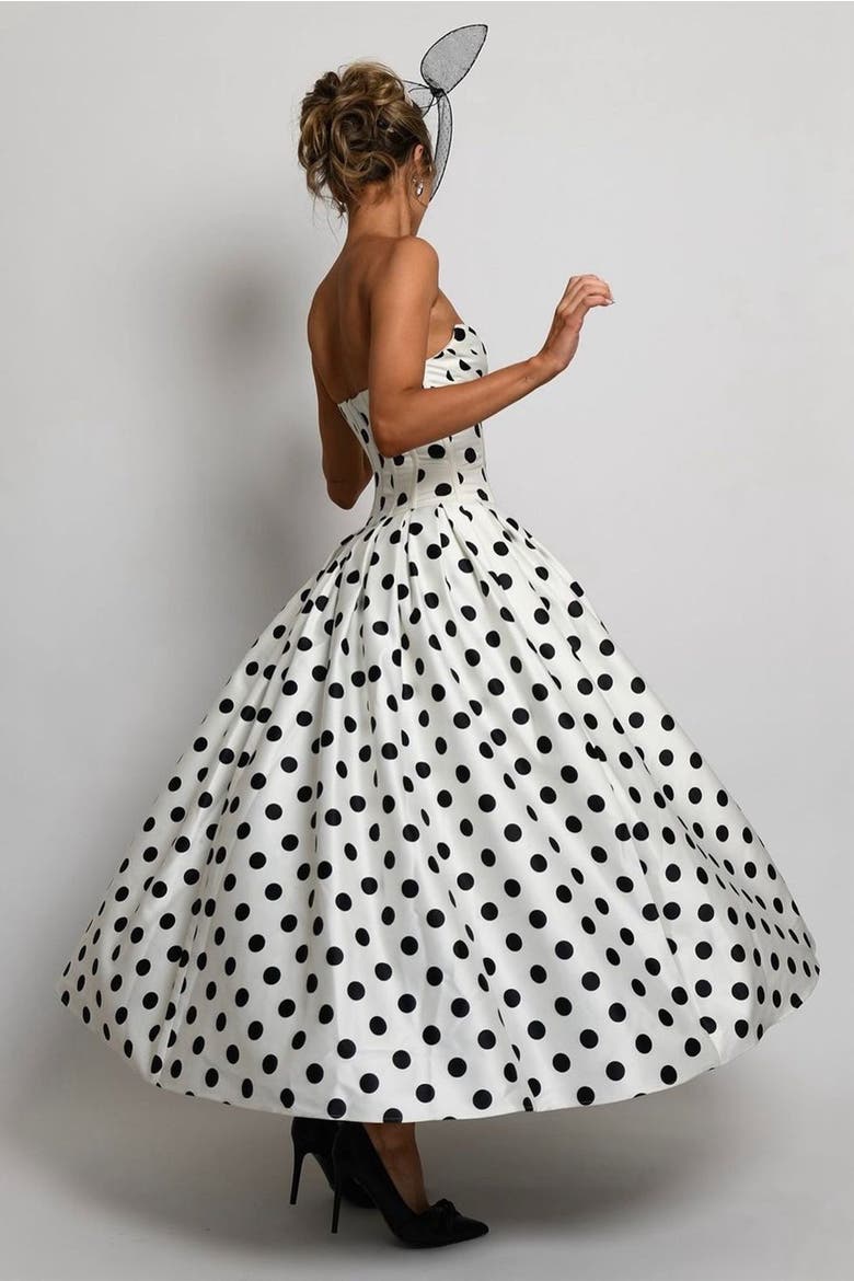 Pepper Midi Dress, Alternate, color, IvoryBlack