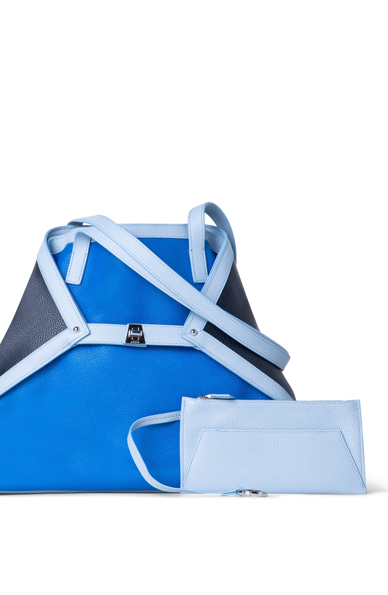 Akris Medium AI Colorblock Frame Calfskin Leather Tote, Alternate, color, 