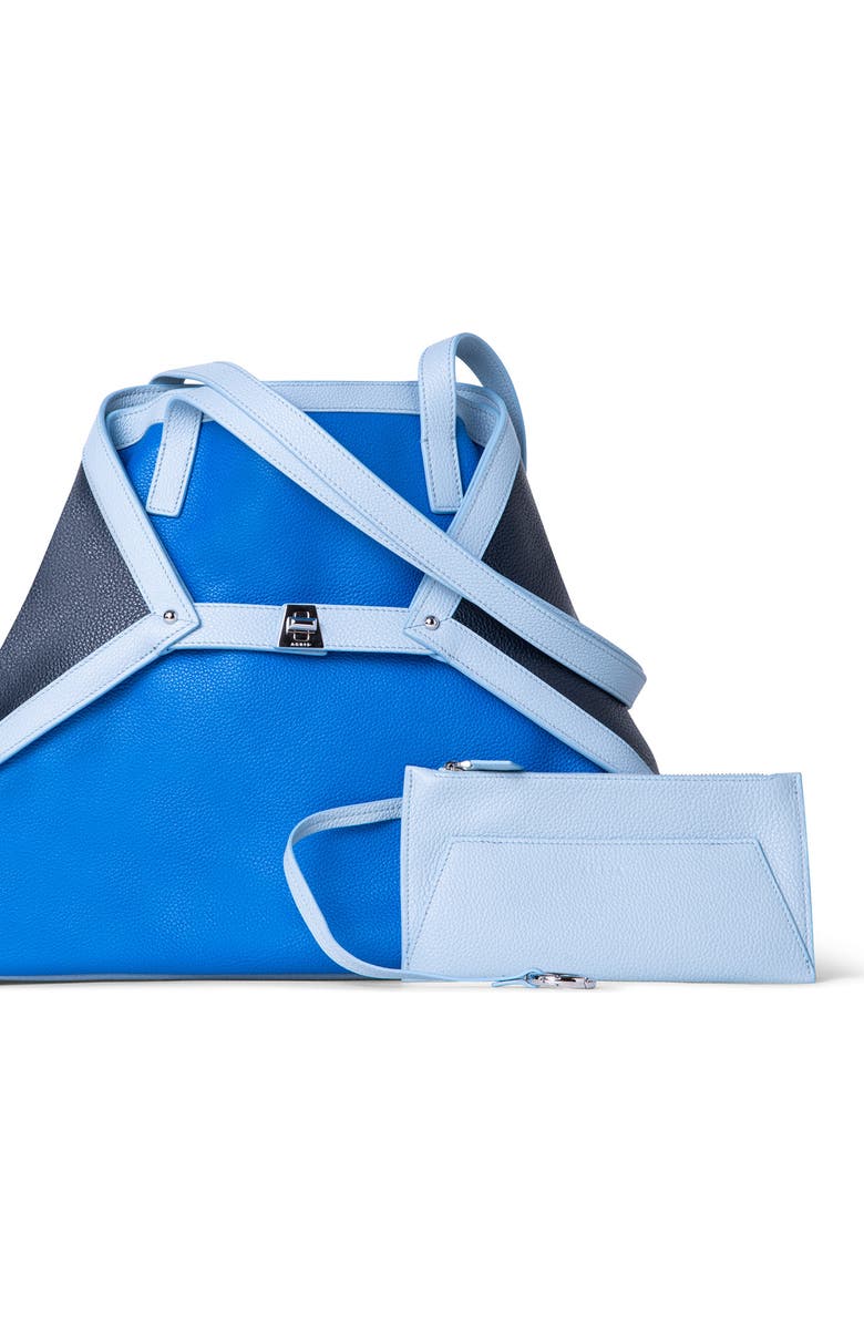 Akris Medium AI Colorblock Frame Calfskin Leather Tote, Alternate, color,