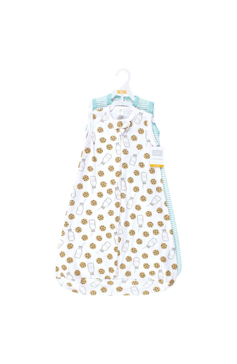 Hudson Baby Cotton Long Sleeve Wearable Sleeping Bag, Sack, Blanket, Alternate, color, Mint Milk Cookies Sleeveless