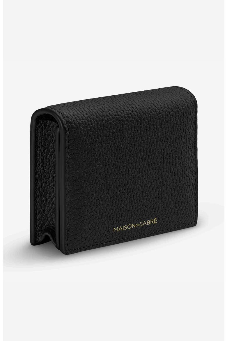 Leather Card Case, Alternate, color, Black Caviar
