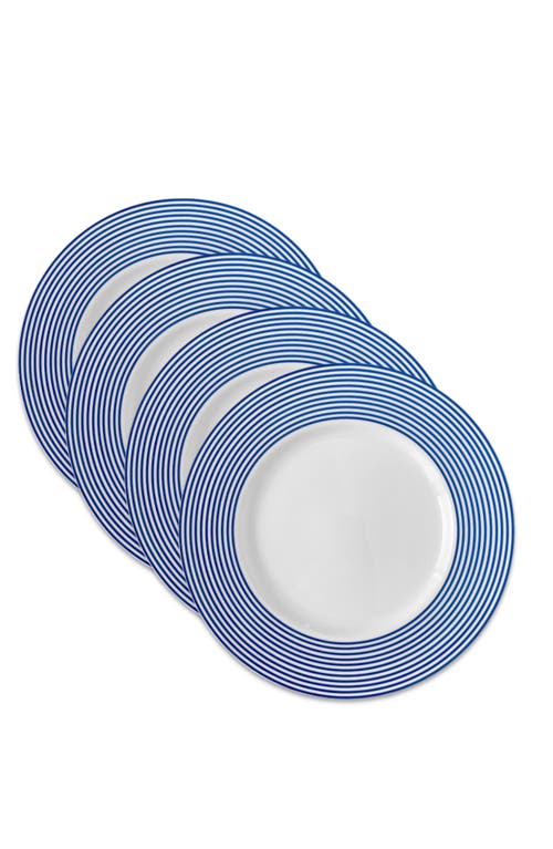 Caskata Newport Stripe Rimmed Salad Plate In Blue