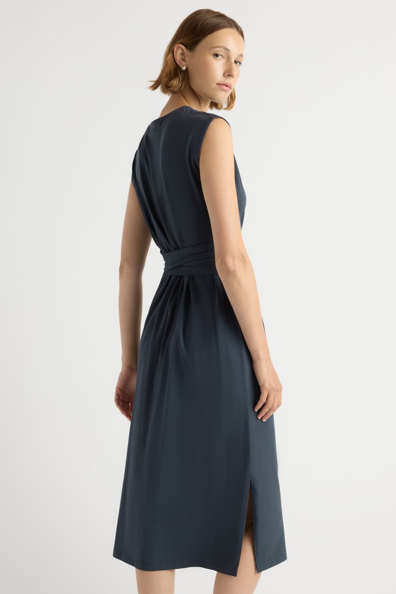 Fei Tie-Front Organic Cotton Dress, Alternate, color, Dark Maritime