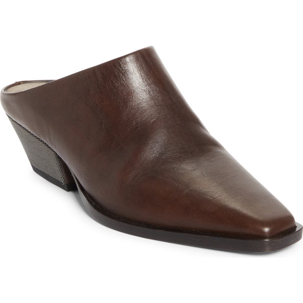 Brunello Cucinelli Western Leather Monili-heel Mules