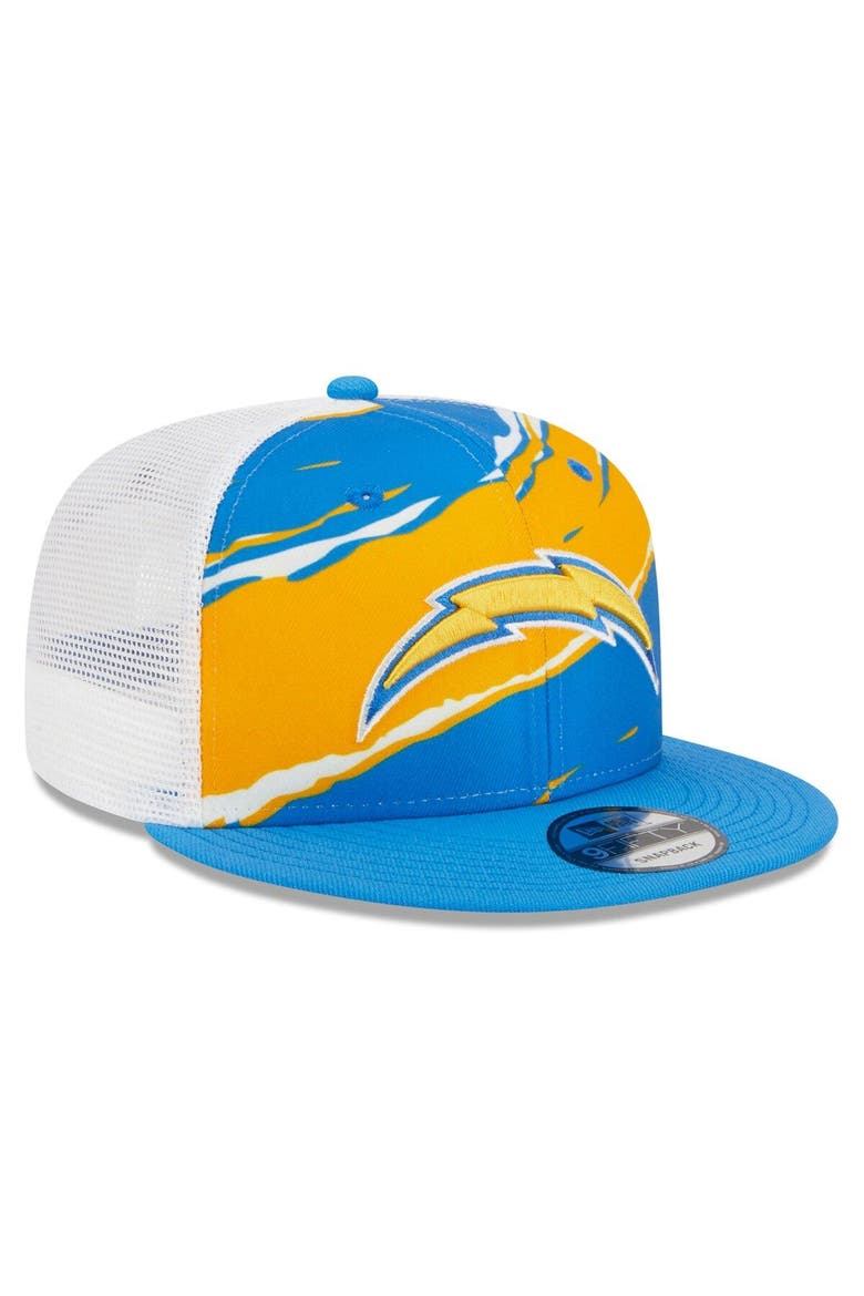 Men's New Era Powder Blue Los Angeles Chargers  Tear Trucker 9FIFTY Snapback Hat, Alternate, color, Powder Blue
