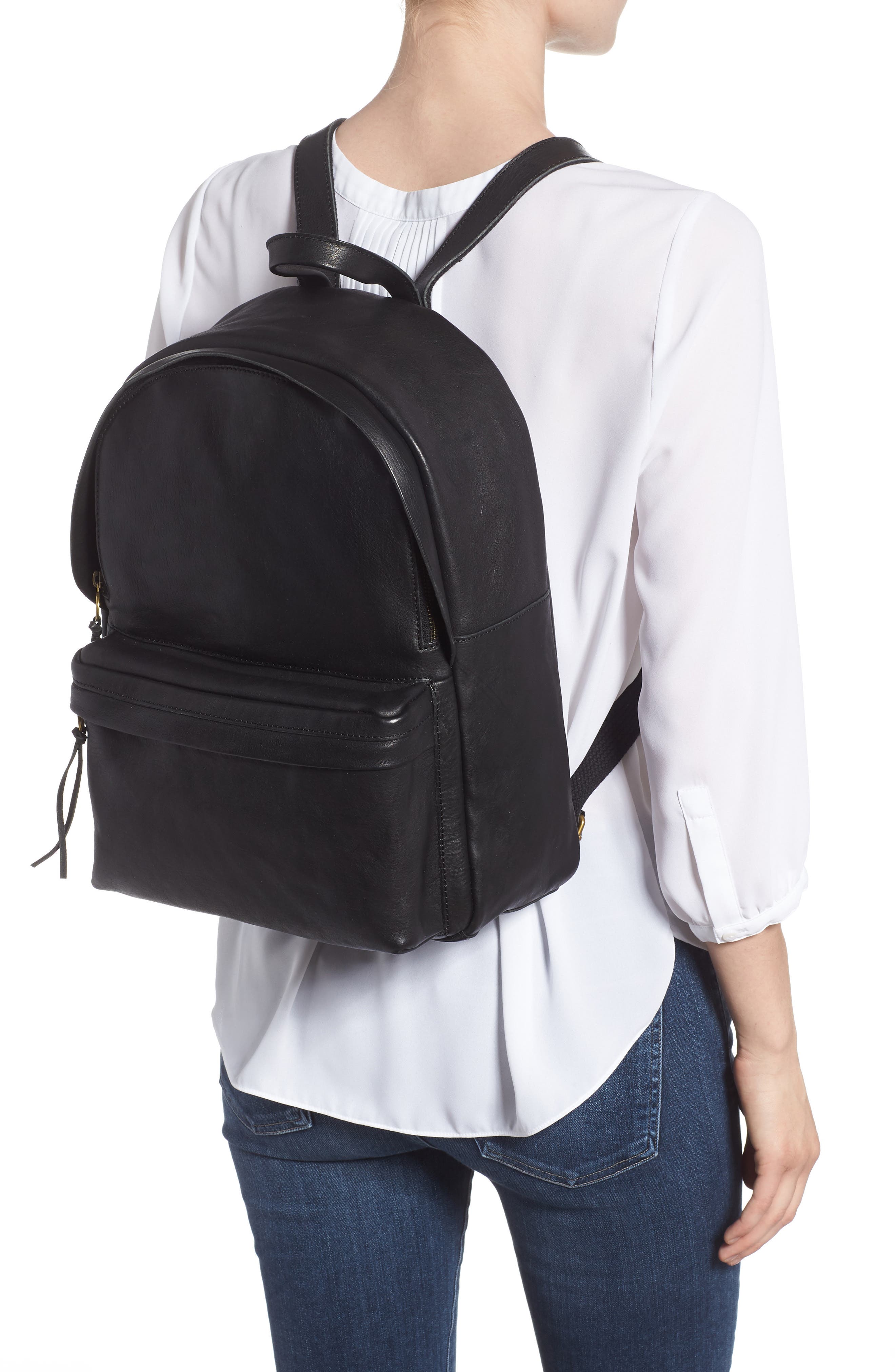Madewell Lorimer Leather Backpack, Alternate, color, 