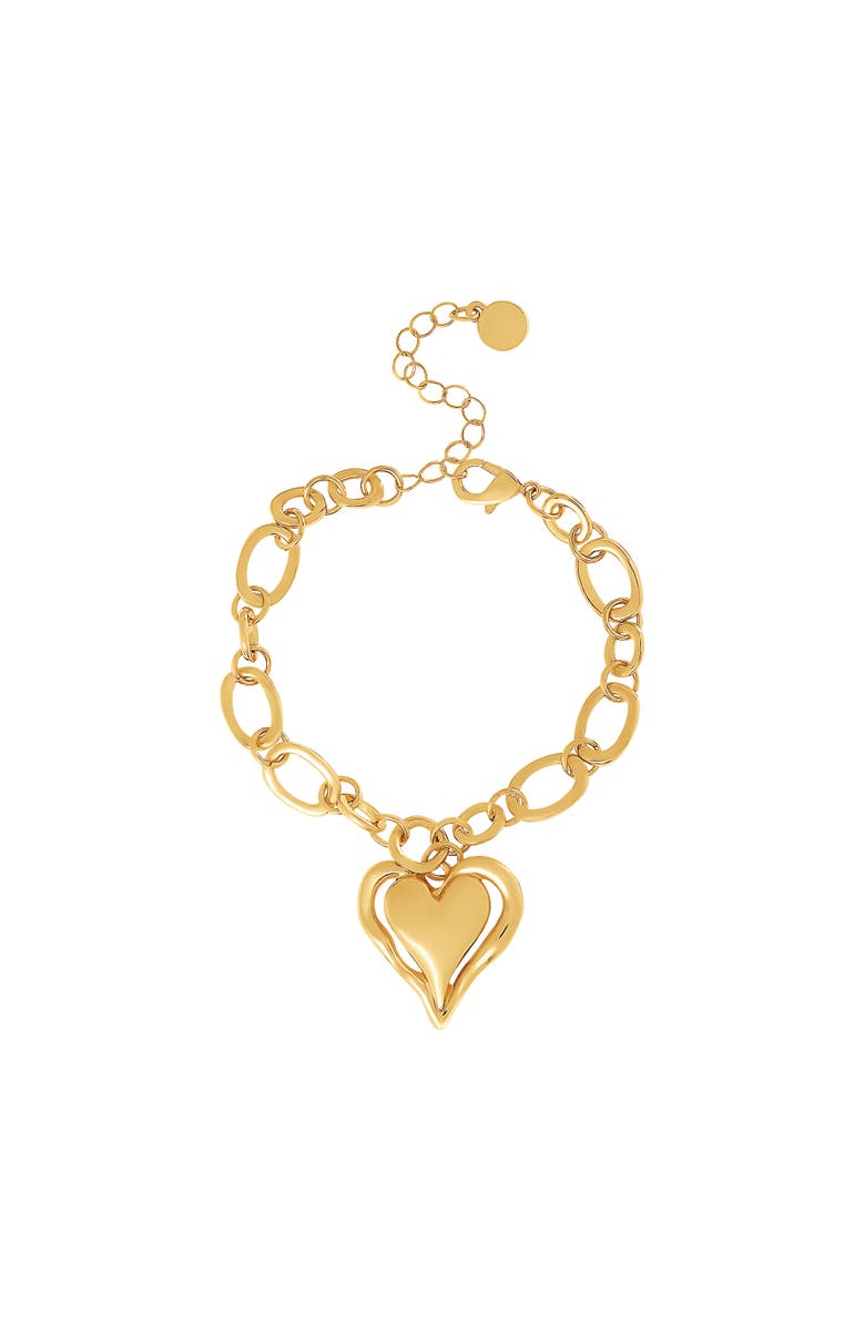 BCBG Generation Bold Heart Pendant Bracelet, Main, color, Gold