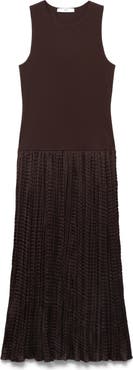 MANGO Mixed Media Sleeveless Dress