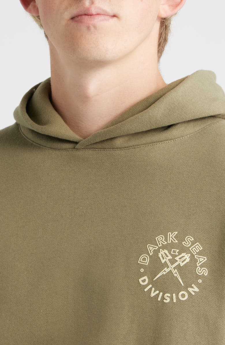 DARK SEAS Thorn Bush Oversize Cotton Blend Hoodie, Alternate, color, Olive