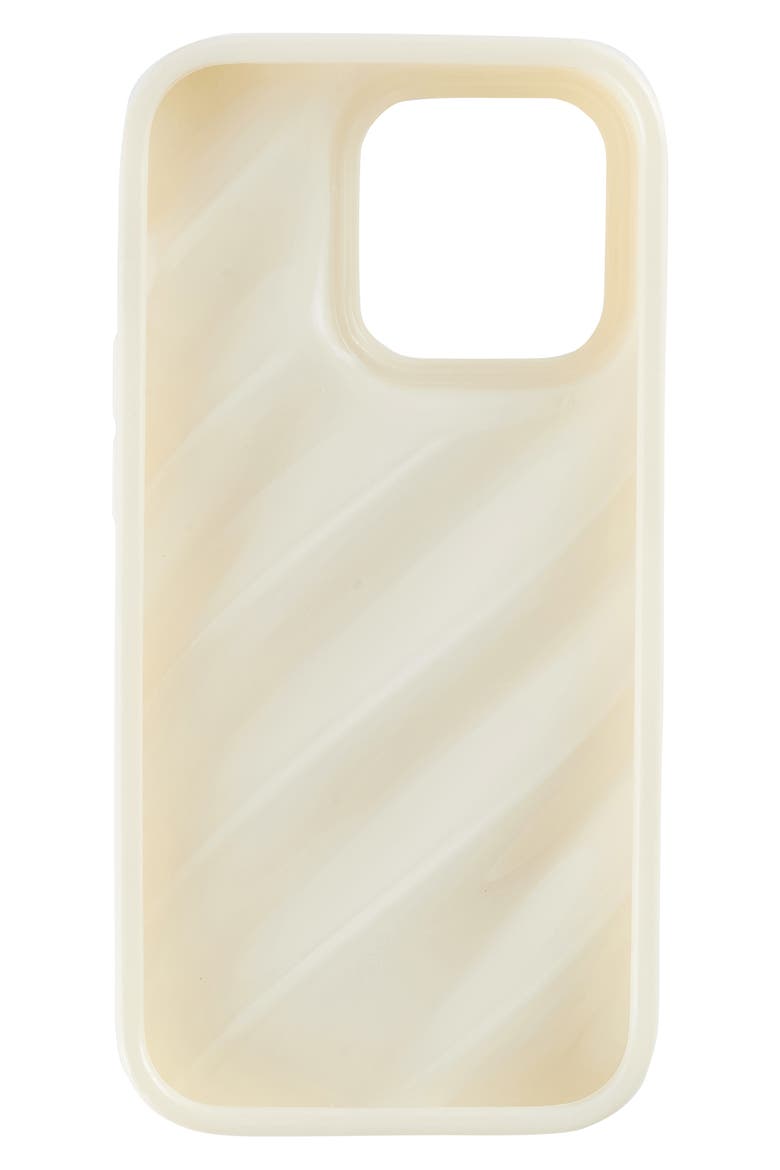 Silk Look Wavy iPhone 14 Pro Case, Alternate, color, CREAM