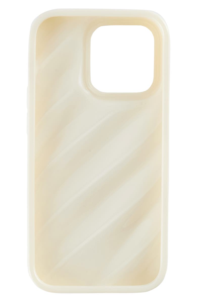 Auramma Silk Look Wavy iPhone 14 Pro Case, Alternate, color, Cream