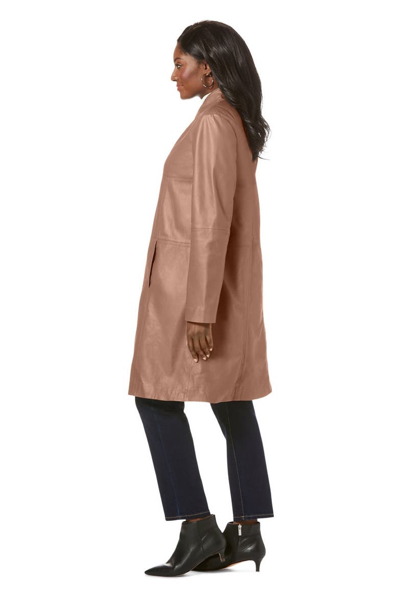 Leather Swing Coat, Alternate, color, CREAMY MOCHA