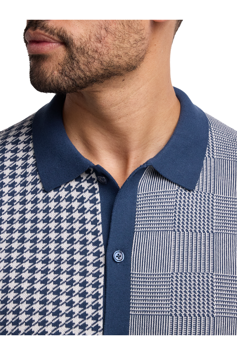 Cotton Button Front Polo, Alternate, color, Blue
