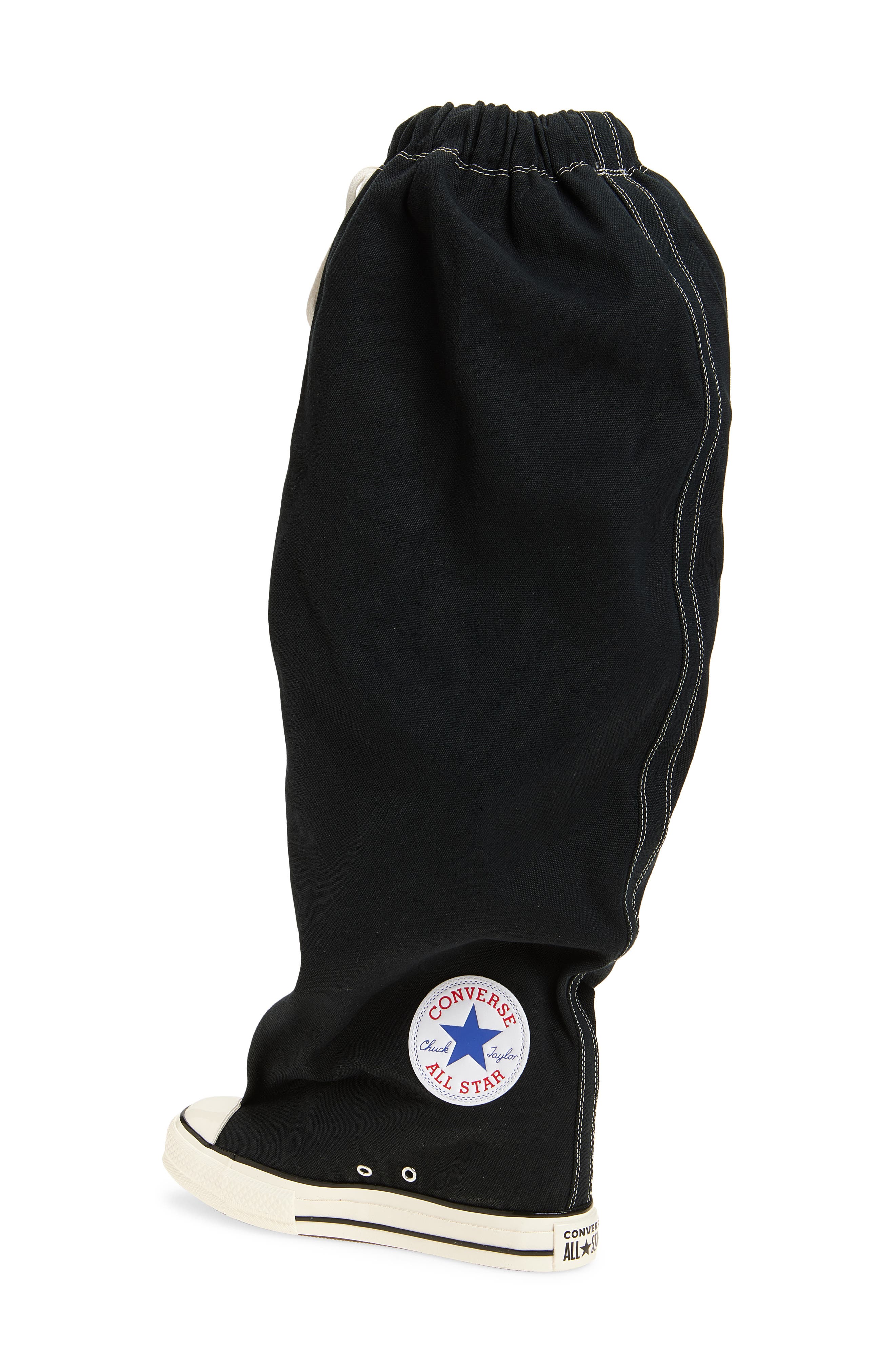 Vaquera x Converse Gender Inclusive Slouch Canvas Knee High Boot, Alternate, color, Black 1