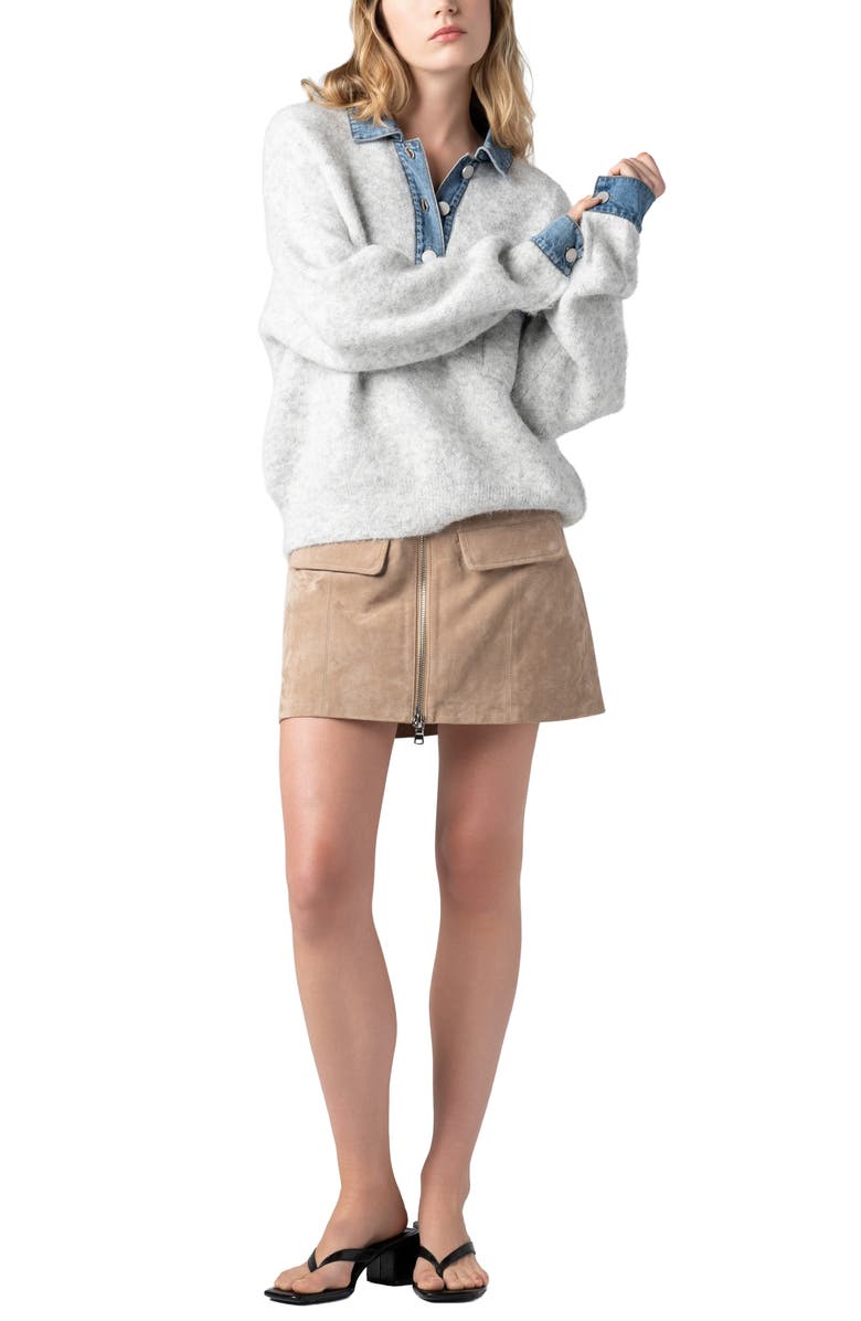 BLANKNYC Mixed Media Sweater, Alternate, color, 