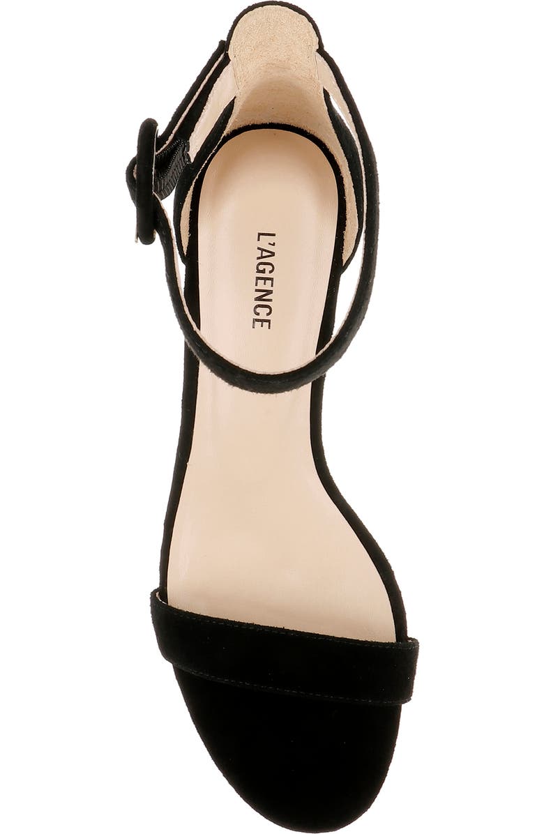 L
AGENCE Andelle II Ankle Strap Sandal, Alternate, color, Black Suede