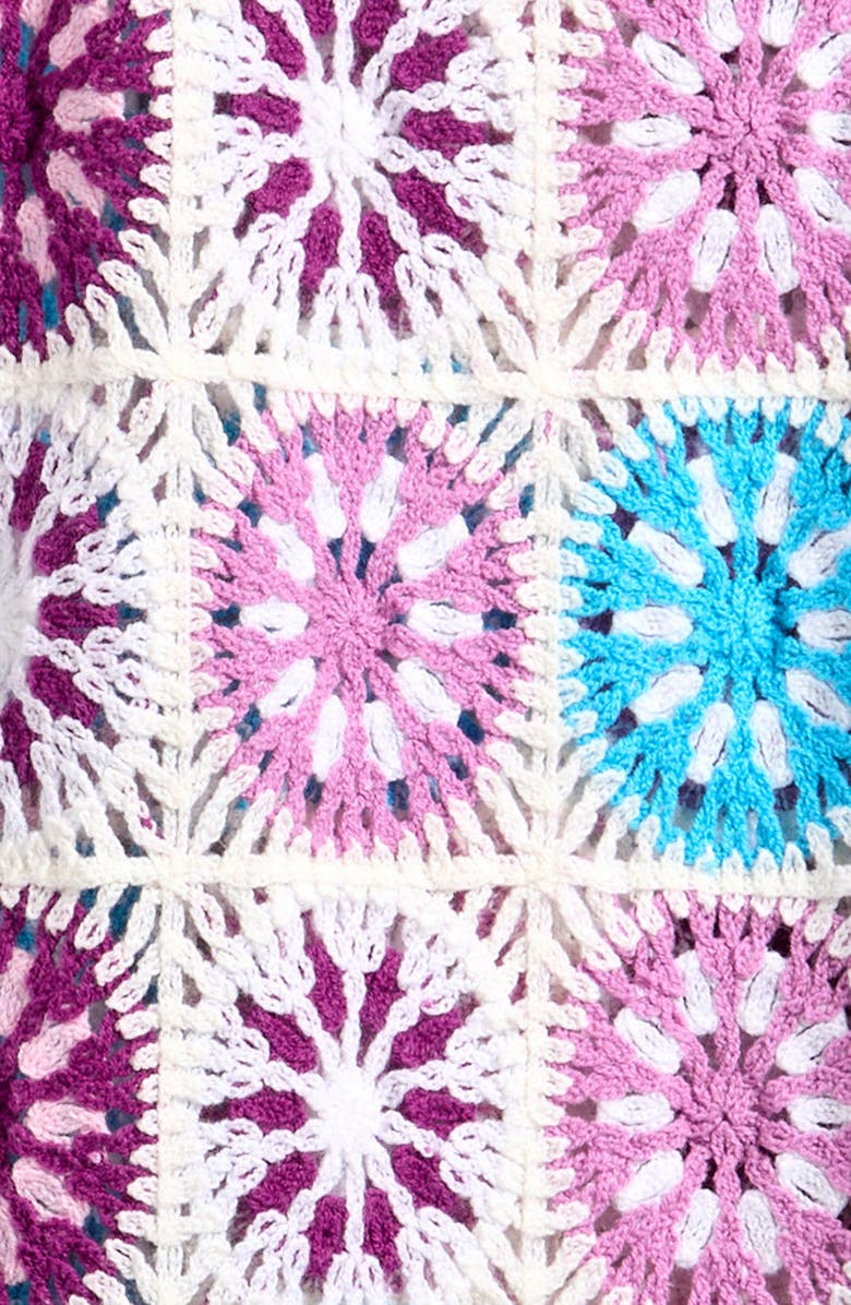 Miken Swim Kids' Openwork Cover-Up Tank Dress, Alternate, color, Vanilla Ice/ Dahlia