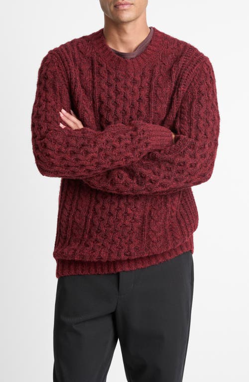 Vince Airpsun Cable Sweater In Red