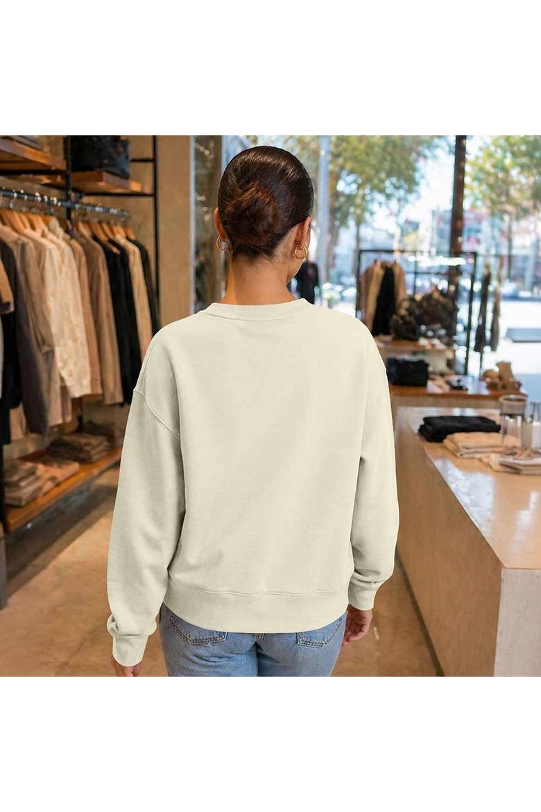 Heartly Ghost Relaxed Fleece Crewneck Sweatshirt, Alternate, color, Butter