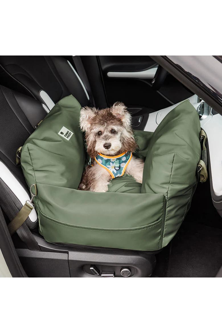 First Class Waterproof Dog Car Seat Bed, Alternate, color, Olive Green