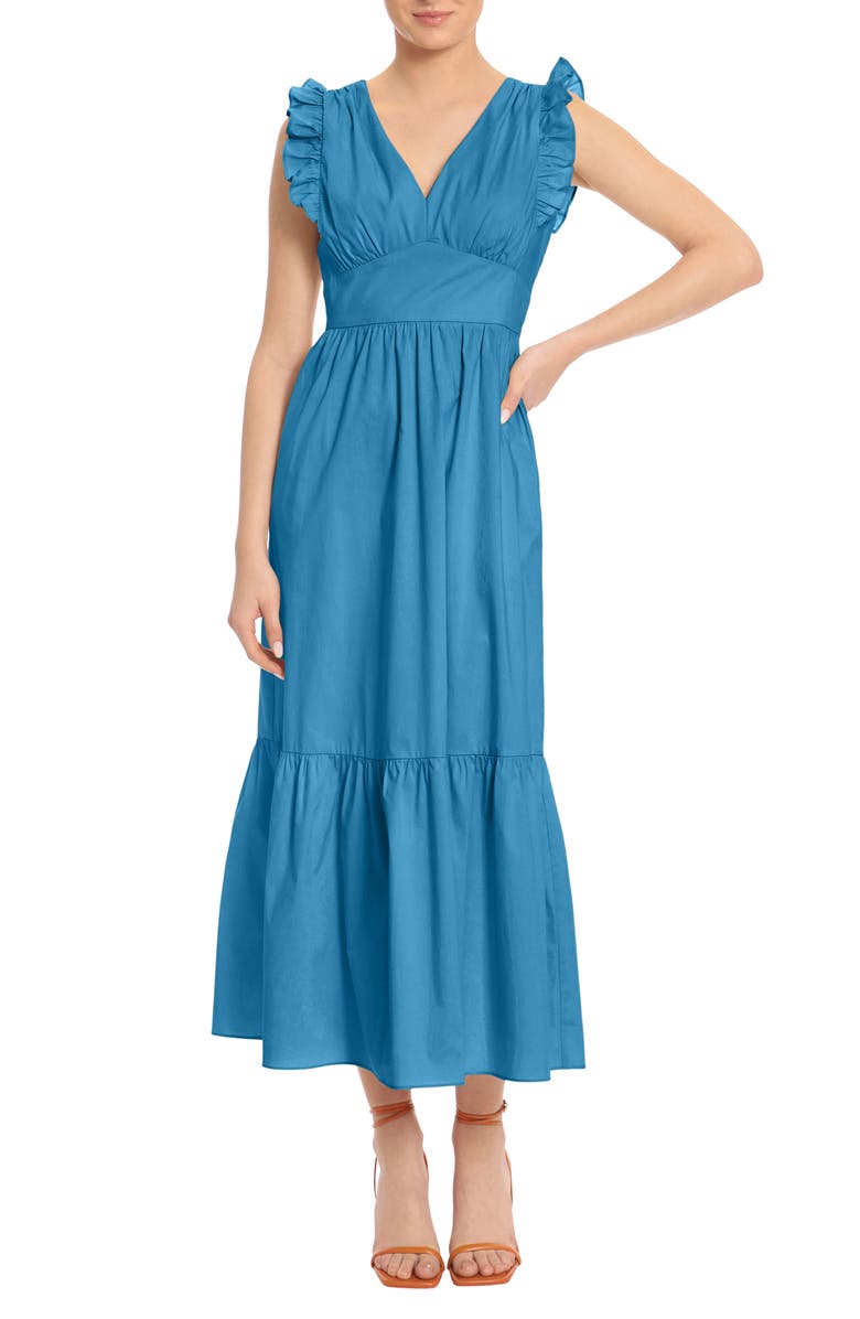 Maggy London V-Neck Sleeveless Solid Maxi Dress, Main, color, 