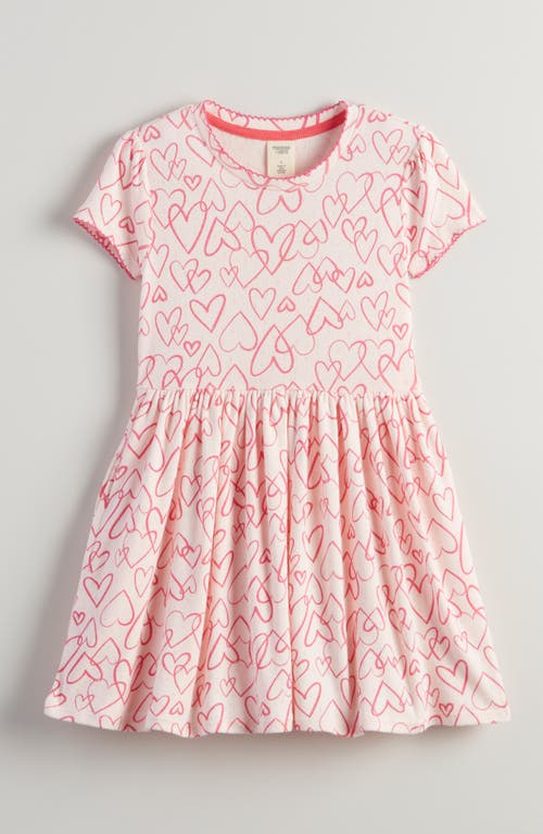 Tucker + Tate Kids' Pointelle Puff Sleeve Stretch Cotton Dress In Red