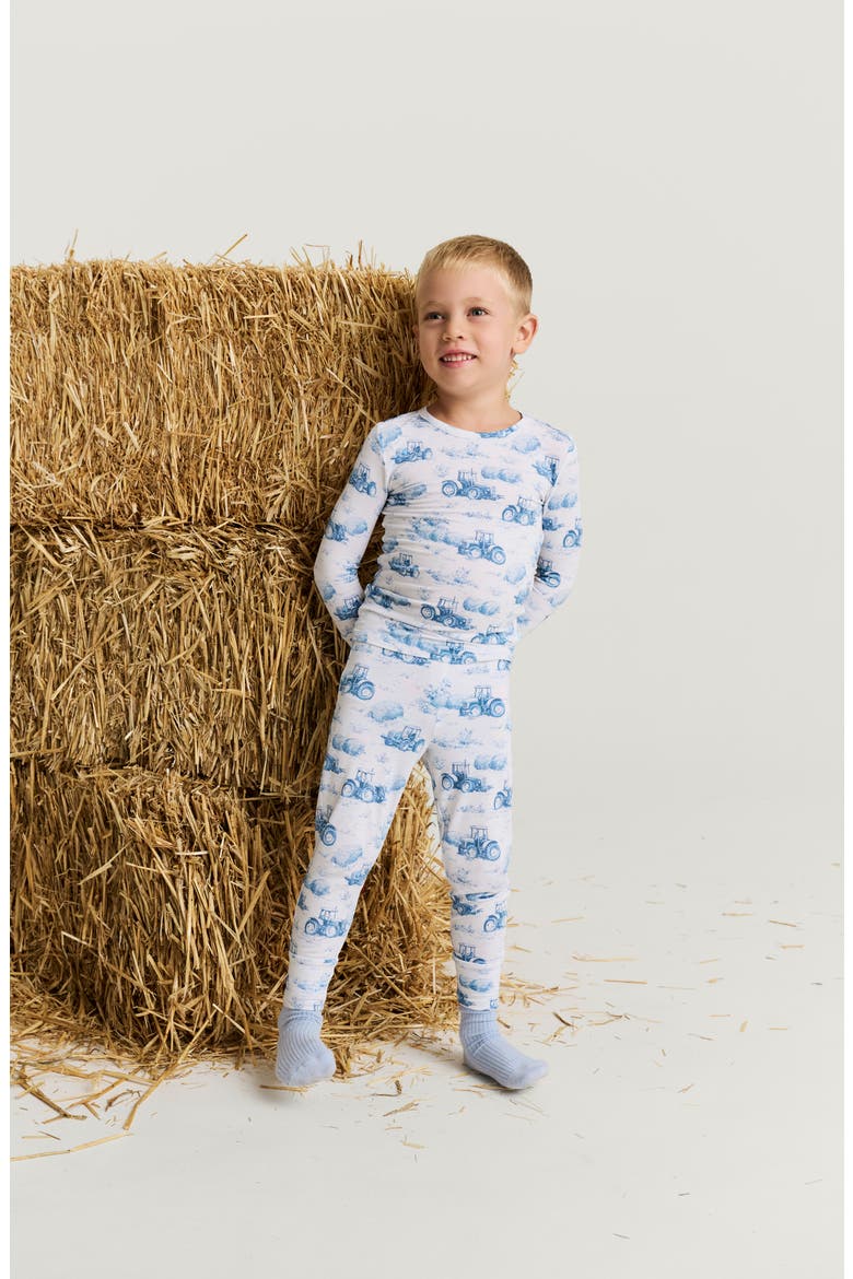 Kids' Print Fitted Two-Piece Pajamas, Alternate, color, HUDSON