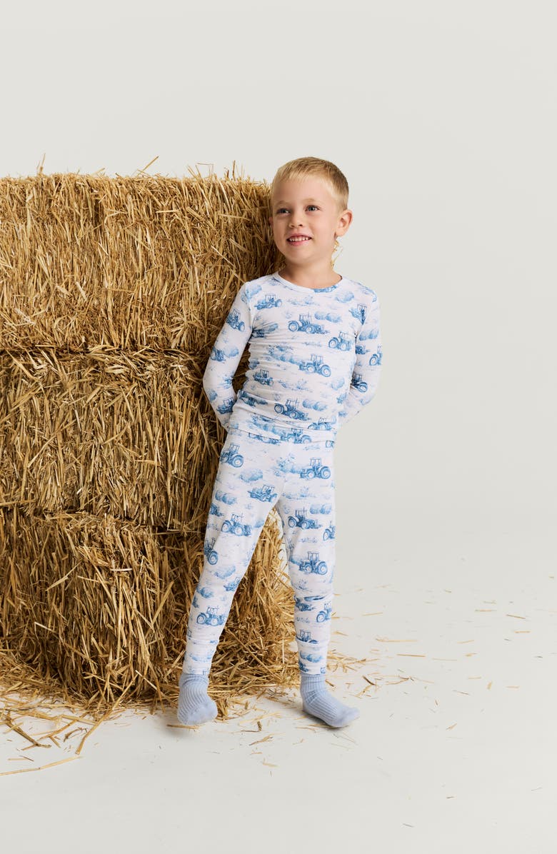 Posh Peanut Kids' Print Fitted Two-Piece Pajamas, Alternate, color, Hudson