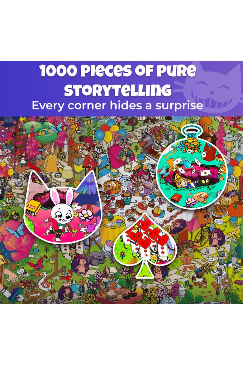 1000 Piece Jigsaw Puzzle for Adults - Alice in Wonderland, Red Riding Hood & Emerald Kingdom, Alternate, color, Alice