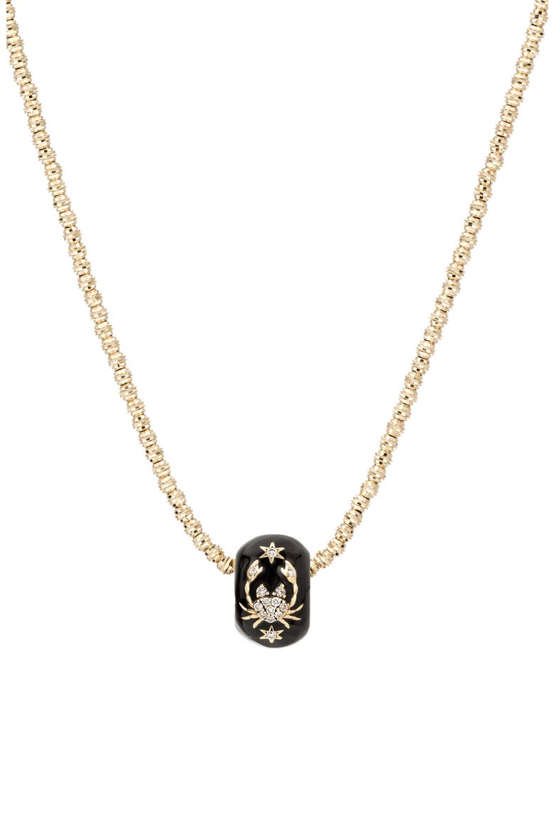 Diamond Zodiac Pendant Necklace, Main, color, YELLOW GOLD - CANCER