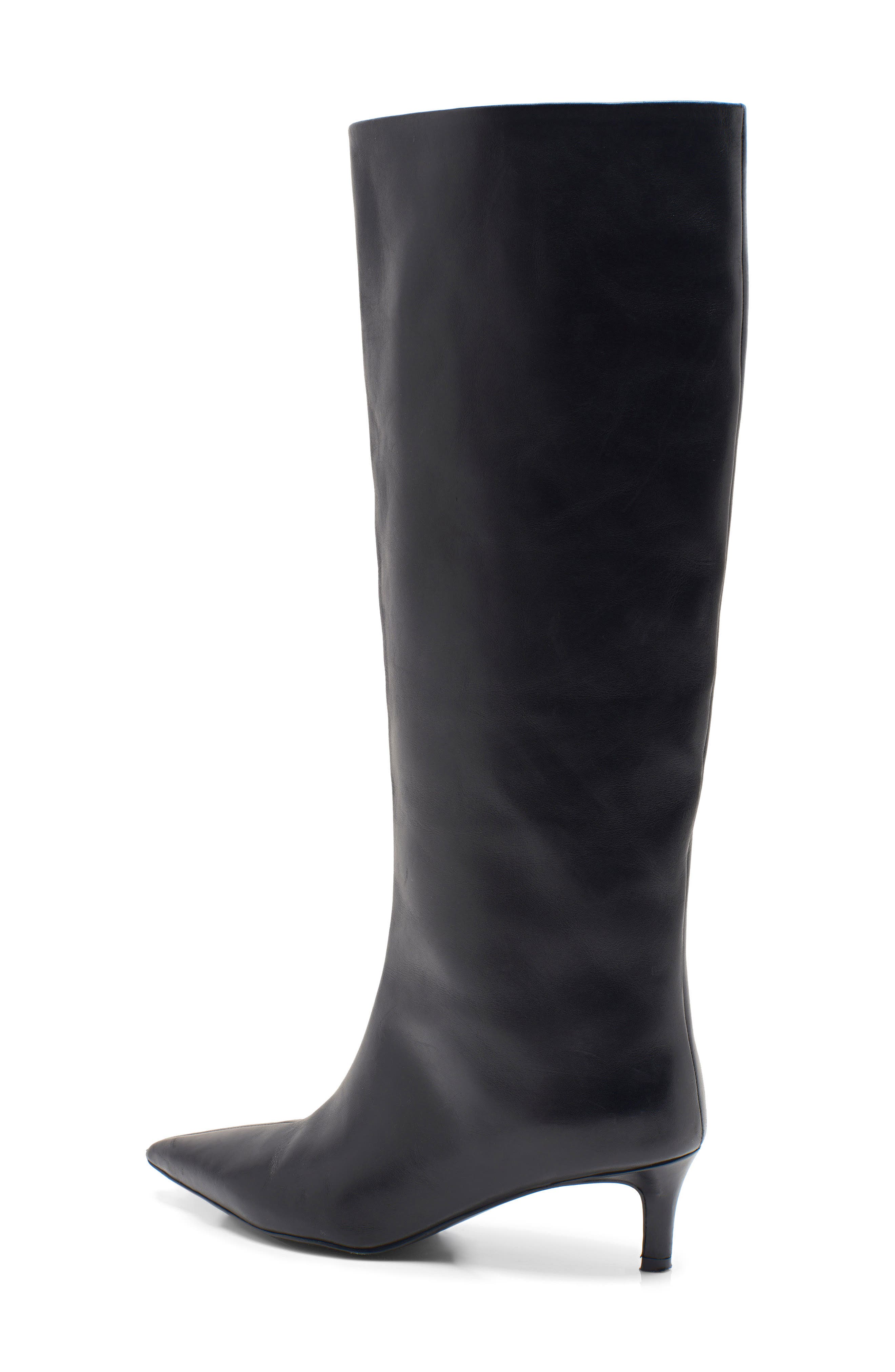 Free People Kiki Knee High Boot, Alternate, color, Black Leather