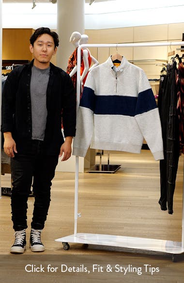 Round Two Cursive Quarter ZIp Top (Men) | Nordstromrack