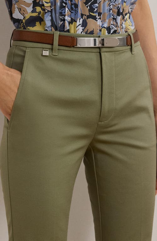 Shop Ralph Lauren Lauren Double Faced Stretch Cotton Pants In Sage Green