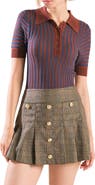 FREEMARKET Contrast Stripe Knit Polo