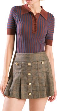 FREEMARKET Contrast Stripe Knit Polo