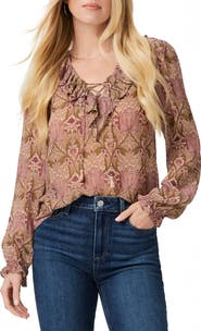 PAIGE x Morris & Co. Ilara Print Silk Georgette Shirt