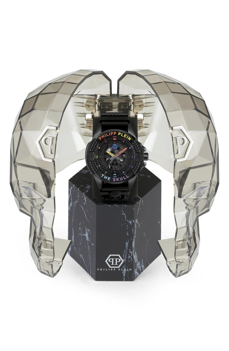 PHILIPP PLEIN The $kull Silicone Strap Watch, 44mm, Alternate, color, 
