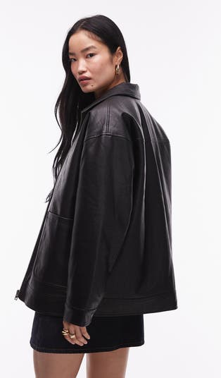 Topshop Retro Oversize Faux Leather Jacket | Nordstrom Topshop Retro Oversize Faux Leather Jacket | Nordstrom