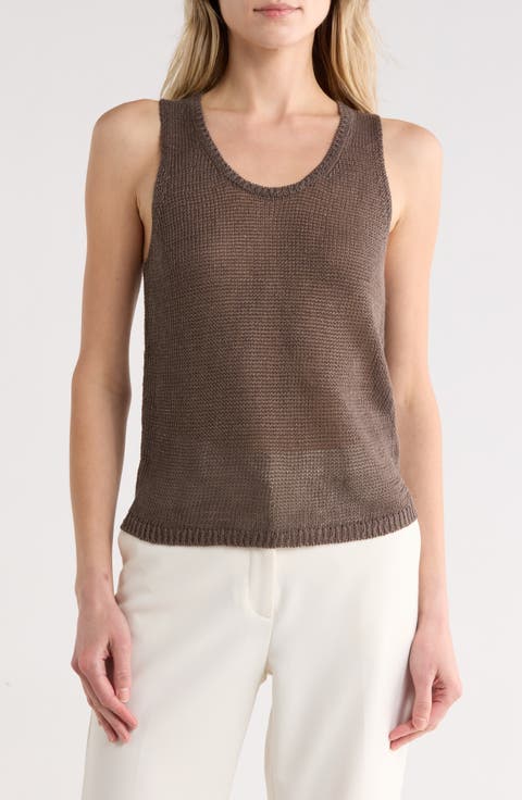 Beachy Linen Open Stitch Tank