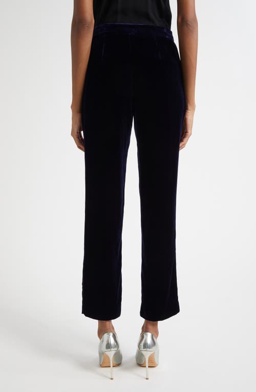 L'agence Rebel Velvet Straight Leg Pants In Blue