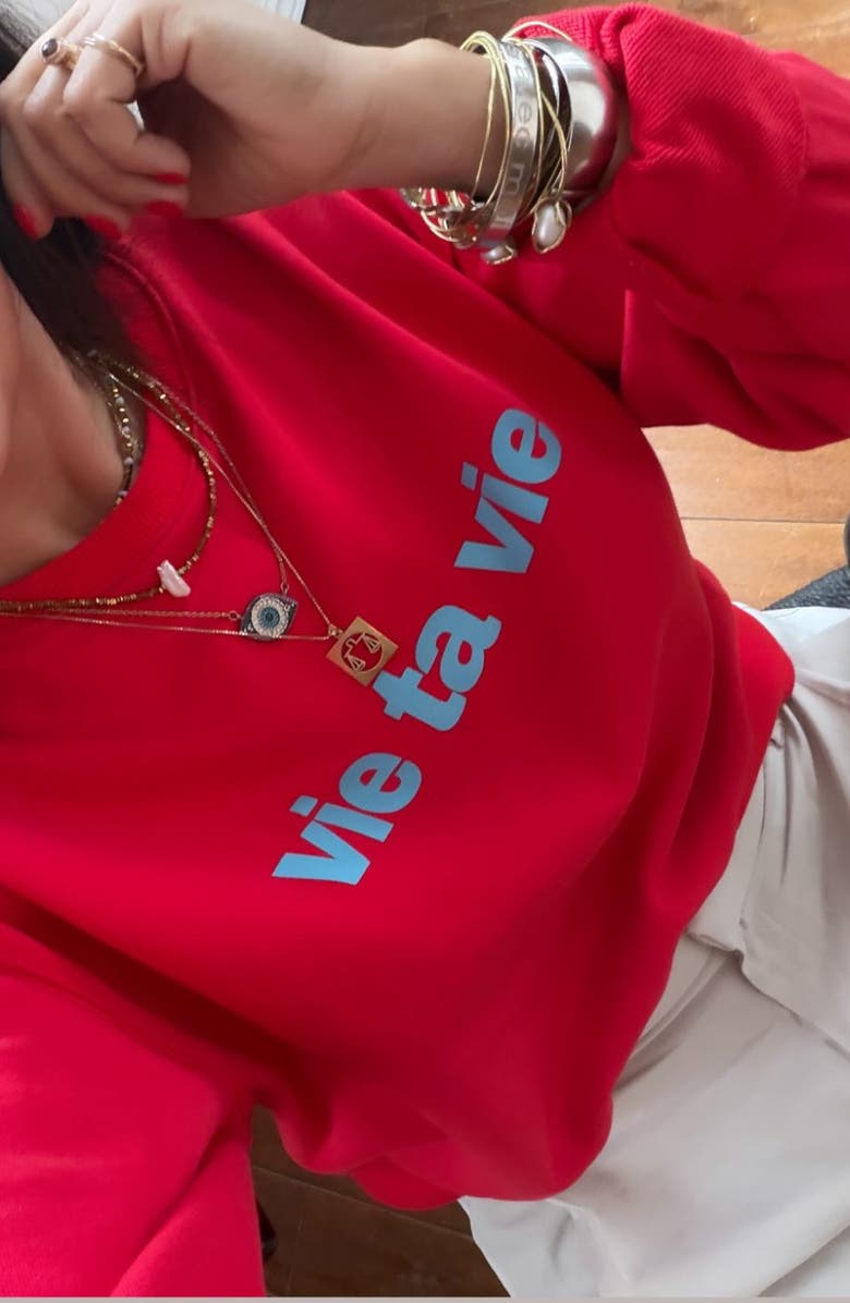 Viens Avec Moi Vie Ta Vie Cotton Graphic Sweatshirt, Alternate, color, 