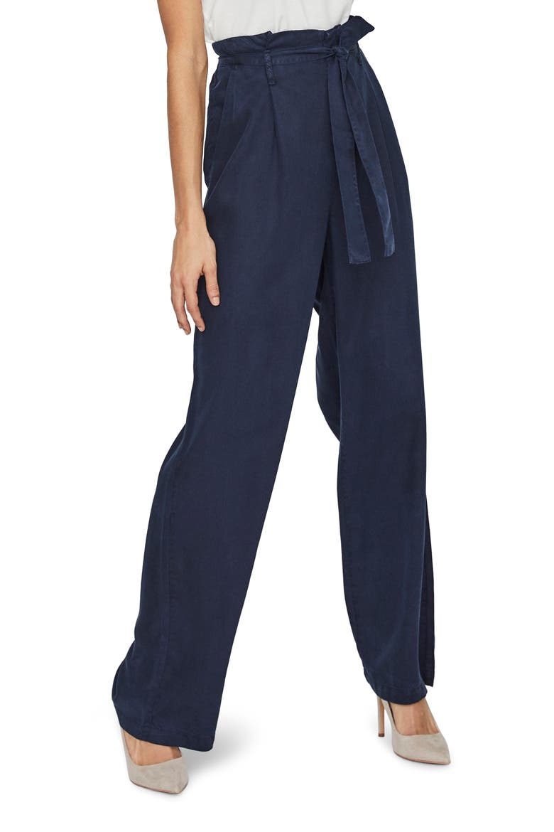 Neve Wide Leg Paperbag Pants, Alternate, color, NAVY BLAZER