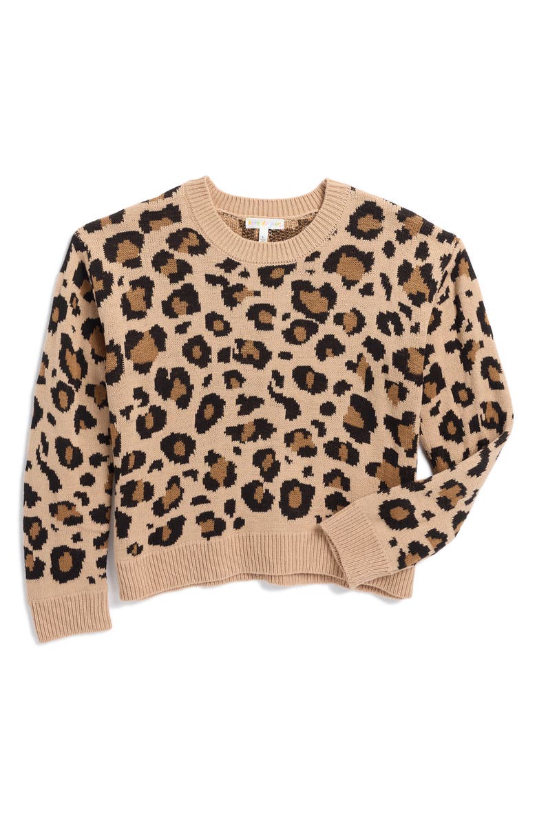 SELF ESTEEM Kids' Leopard Spot Jacquard Sweater, Main, color,