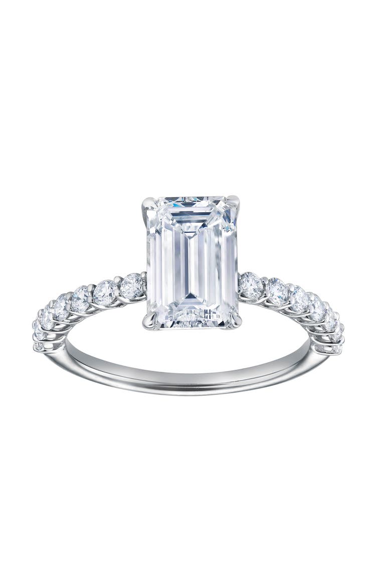Calista 14K White Gold Emerald Cut Lab Grown Diamond Engagement Ring - 2.55 ctw, Main, color, 14K White Gold