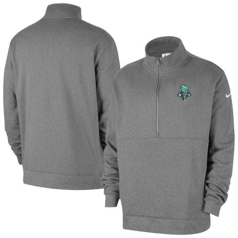Men's Nike  Heather Gray New York Liberty React Club Half-Zip Pullover
