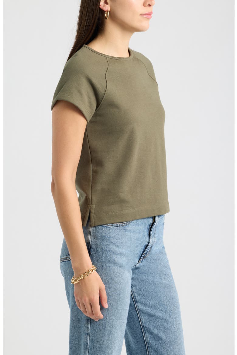 Short Sleeve Terry Sweatshirt, Alternate, color, OLIVE SARMA